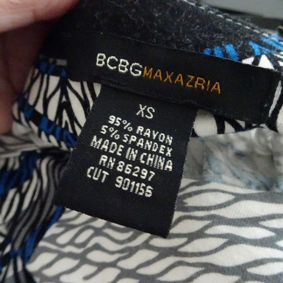 BCBG XS Blue/Gray Dropped Waist Dress-3/4 Sleeves - Picture 5 of 6